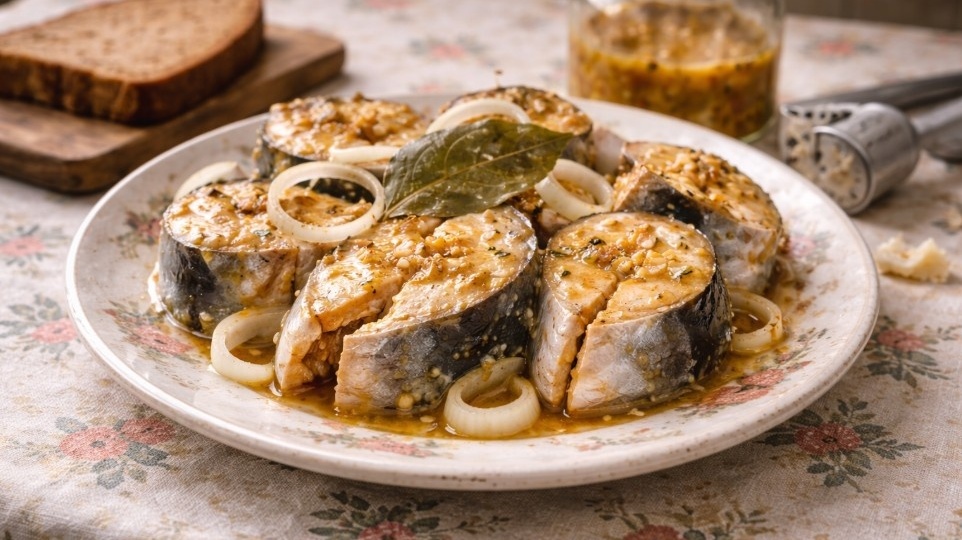Скумбрия в маринаде по рецепту тети Зины