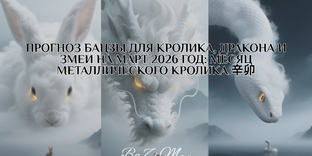 Прогноз для рожденных в год Кролика, Дракона и Змеи на март 2026
