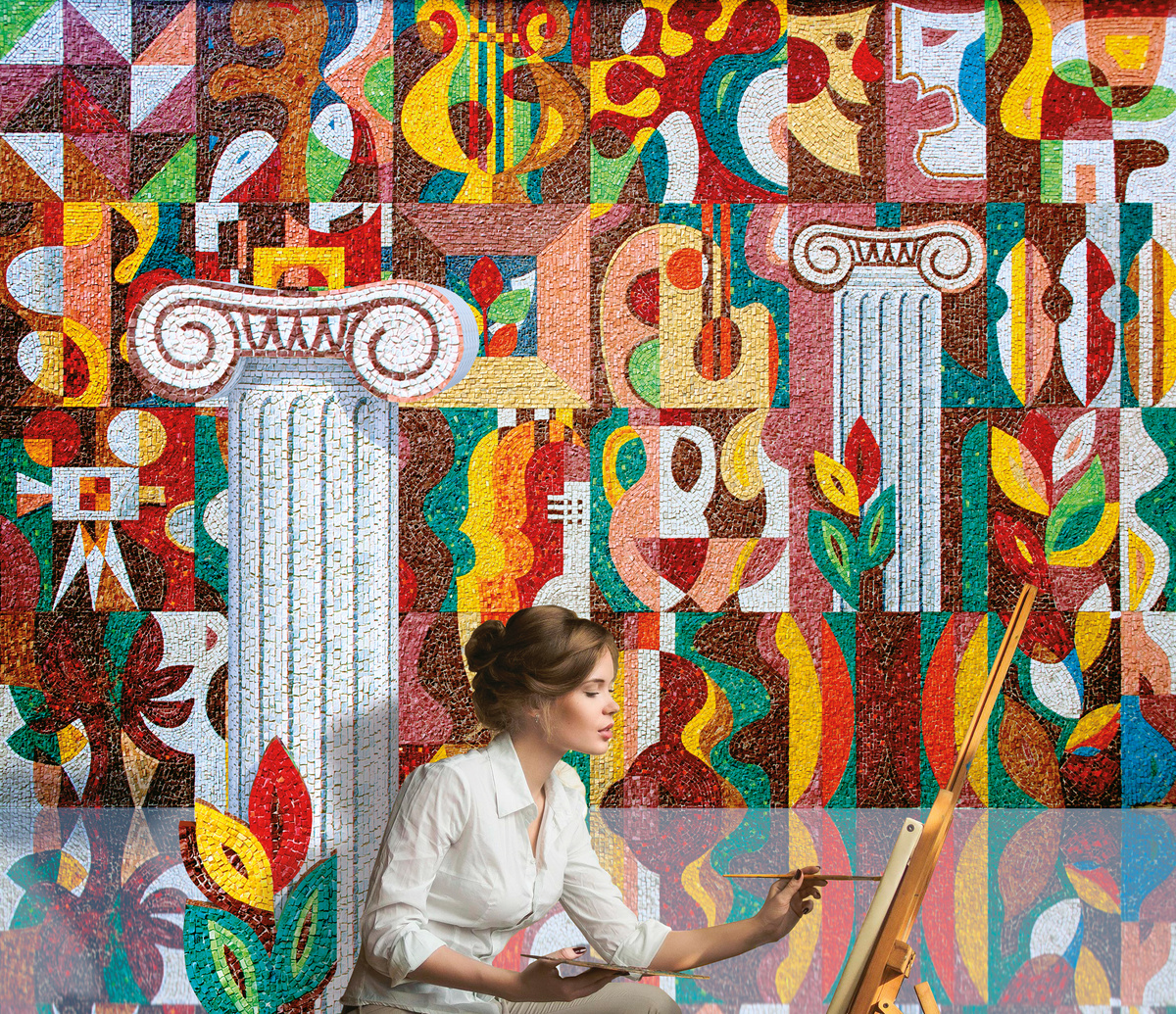 Черноскутов Г.В. мозаика «Искусство», 1983 г. Источник: фотоколлаж с выставки ©Perspicillum