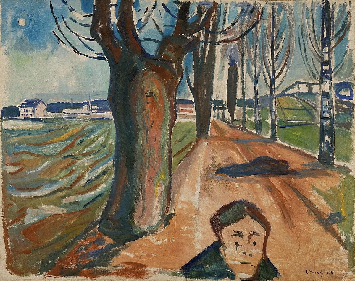     Эдвард Мунк. Убийство на дороге. 1919