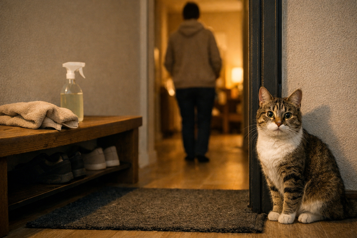 Когда кошка оставляет метки, важно спокойно искать причину, а не винить питомца.