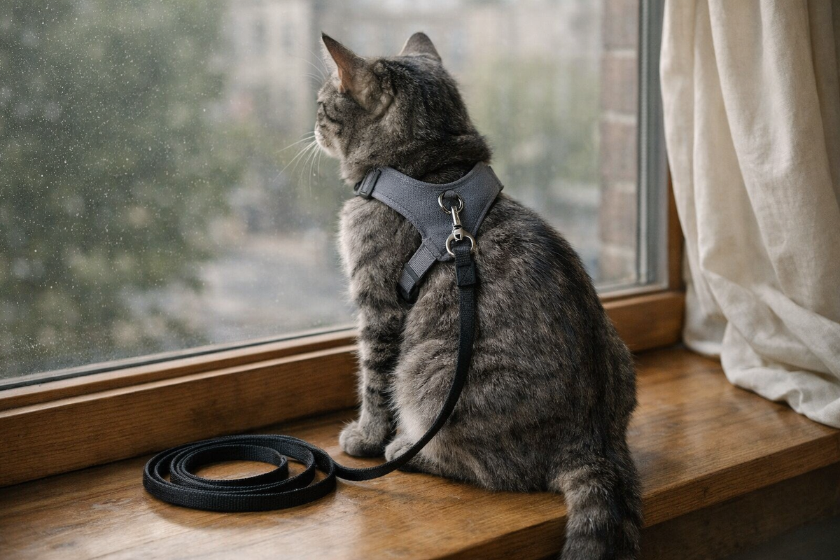 Шлейка перед первым выходом