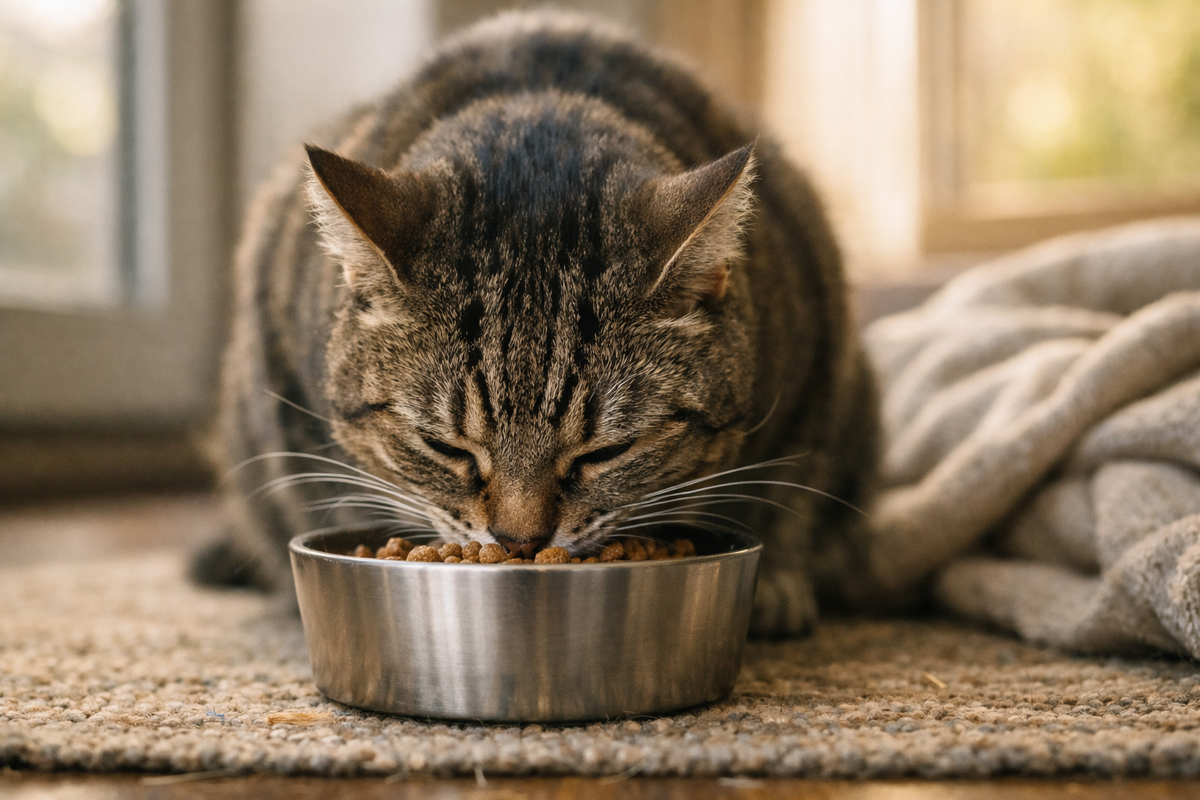 Когда кот ест слишком быстро.