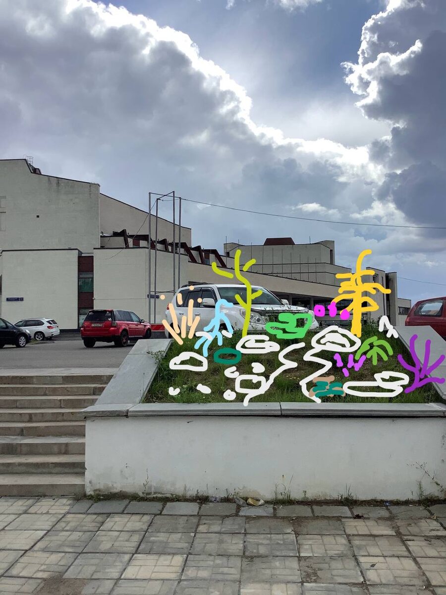 Тот самый единственный эскиз. Почти все сошлось с результатом. Только голубую елку заменили на горную сосну по причине отсутствия первой