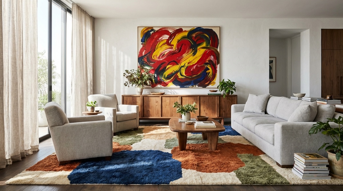 Ковер как картина: абстракция в интерьере