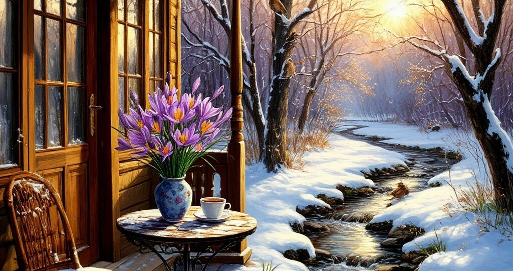 Уж тает снег,бегут ручьи. В окно повеяло весною!