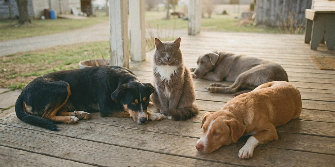 Кошка потеряла котят, щенки потеряли маму. Часть 2