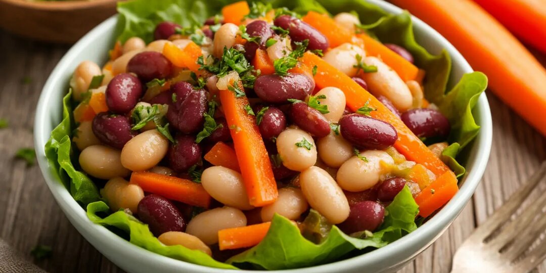 Готовлю постный салат с фасолью - вкусно и сытно: делов-то на 5 минут