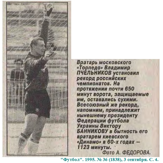 "Футбол". 1995. № 36 (1838), 3 сентября. С. 4. Коллаж автора ИстАрх.