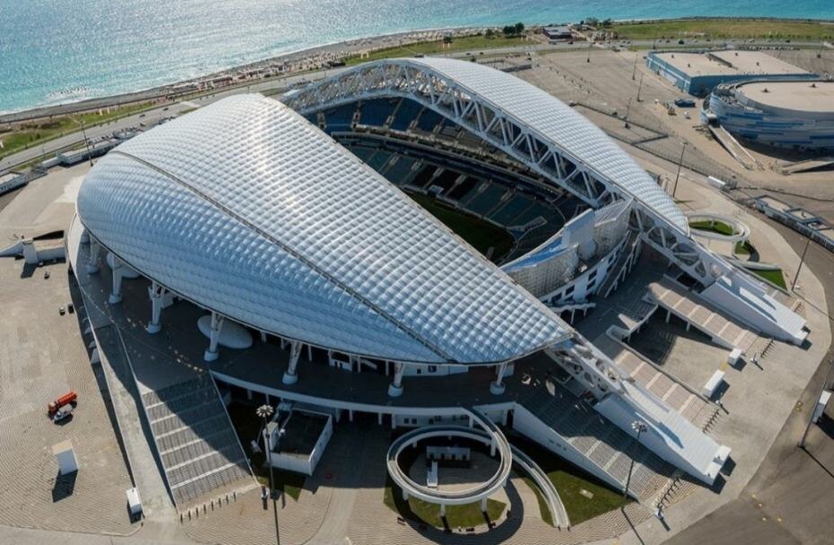    Стадион «Фишт» так выглядит с высоты. Фото: Соцсети ФК «Сочи»