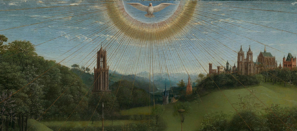 Часть Гентского алтаря Хуберта и Яна ван Эйков.