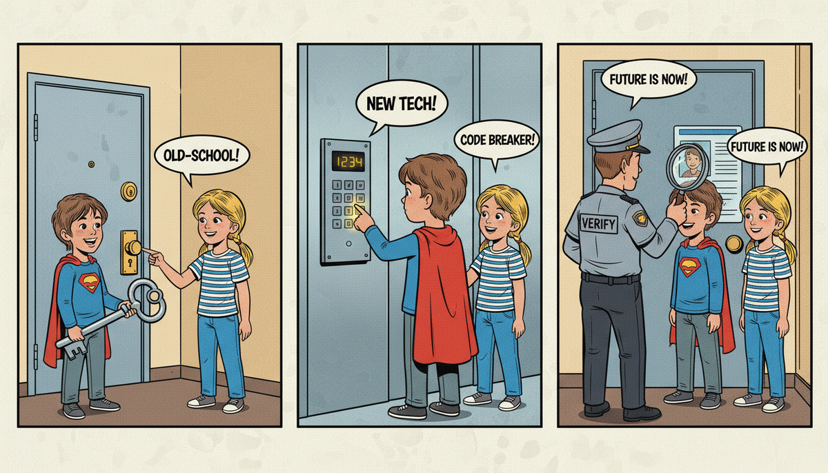 Путь в квартиру: ключ, код в лифте и строгий Почтальон с лупой. Тот самый многофакторный доступ.