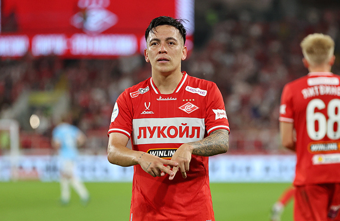    Эсекьель Барко («Спартак») во время матча (архивное фото).Олег Бухарев/ТАСС