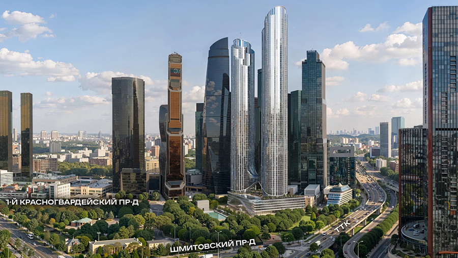 Визуализация Жилого комплекса АУРУС Резиденции (две серебряные башни)