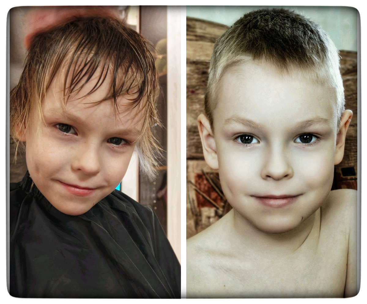 Фото до и после стрижки 