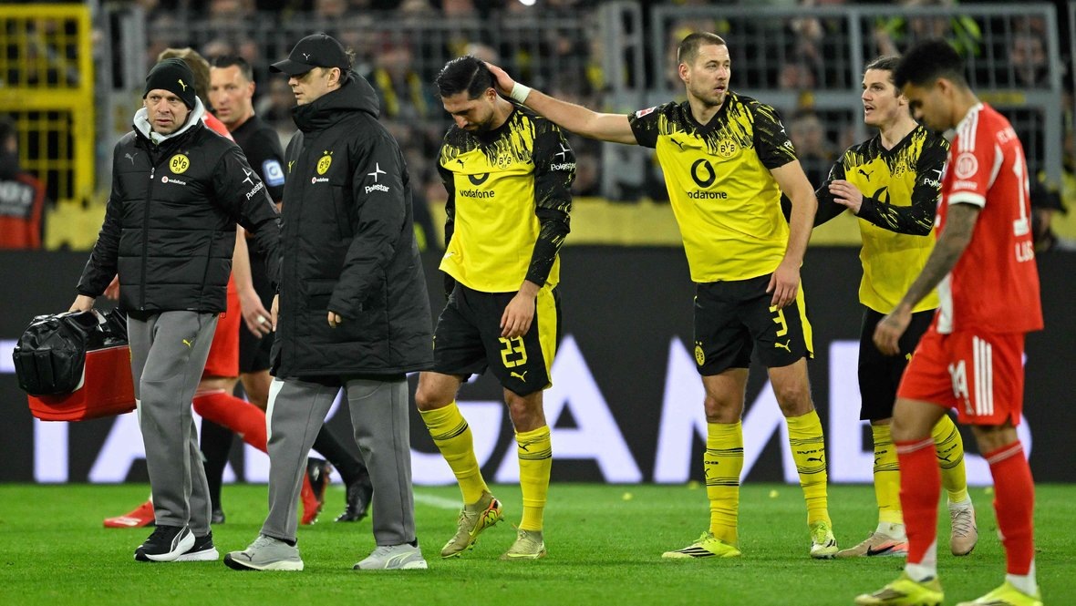    Полузащитник «Боруссии» Эмре Джан порвал «кресты» в матче с «Баварией». AFP