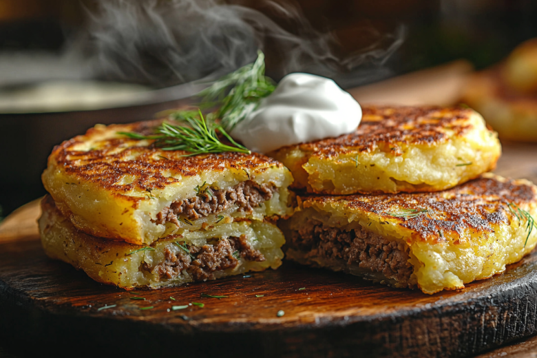 Запеченный картофель с мясом ("Драники")