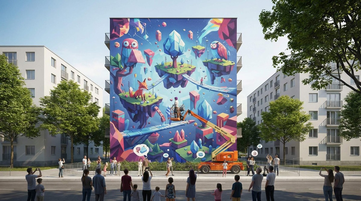 Фэнтези печать на фасаде