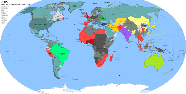 Карта мира накануне событий. 2005 год