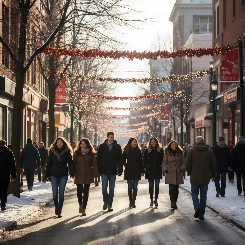 Праздничный февраль по версии Алисы, по запросу "Нарисуй февральскую улицу...."
