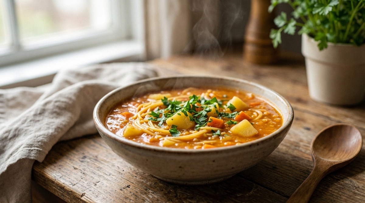 Чечевичный суп с вермишелью