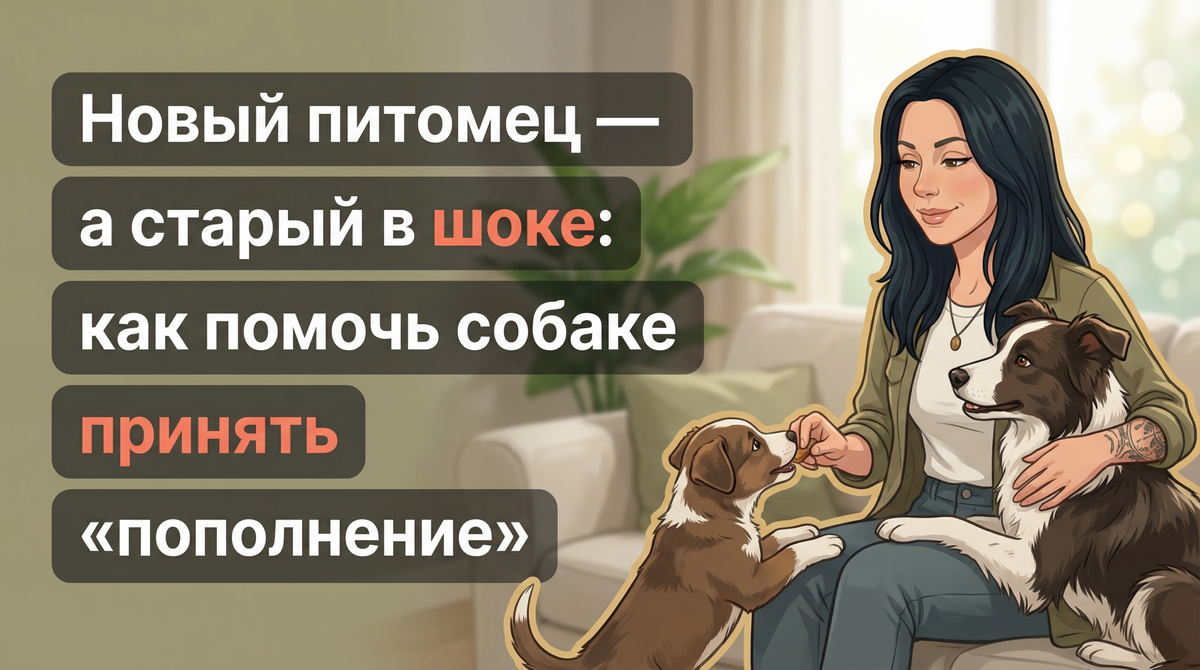    Как помочь старшей собаке спокойно принять нового питомца в семье. Анна Марковская