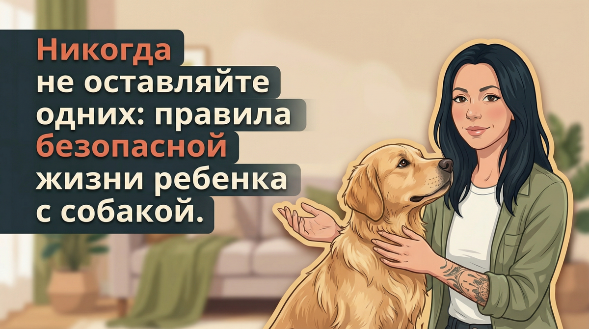    Обложка о том, как организовать безопасную жизнь ребёнка с собакой. Анна Марковская