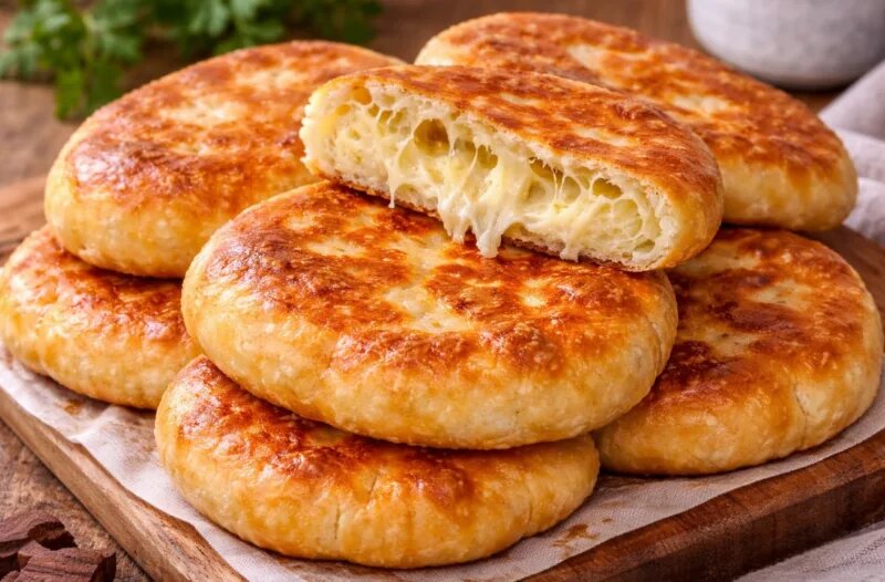    Аромат такой, что соседи скоро постучат в дверь. Сыр внутри уже расплавился и так и просится, чтобы его поскорее попробовали