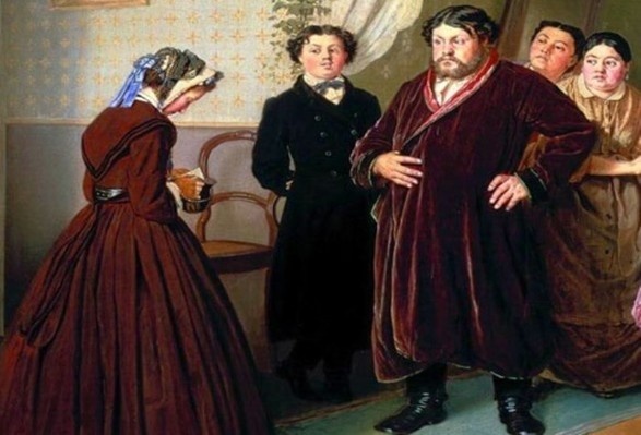 Картина Василия Перова „Приезд гувернантки в купеческий дом“ (1866)