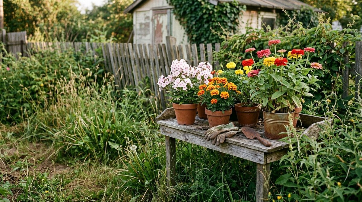 Цветник на оформленном участке