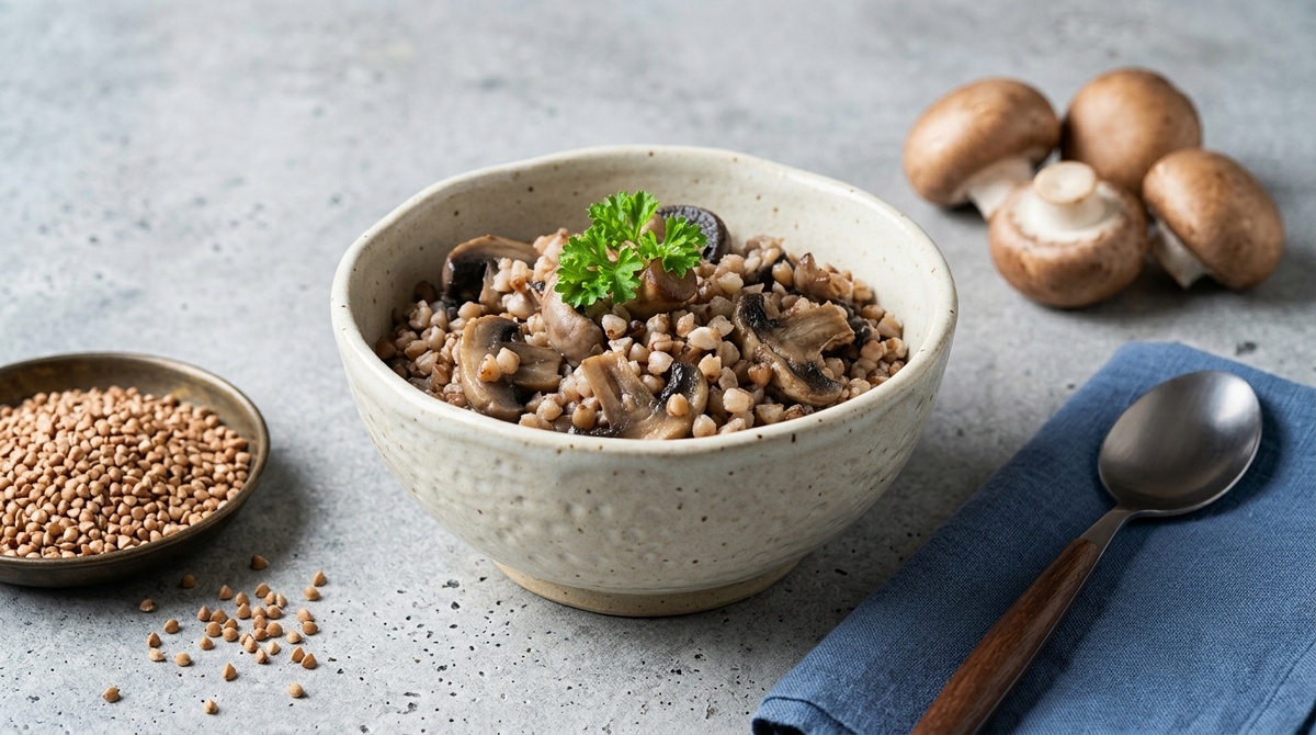 Гречка с грибами в горшочках