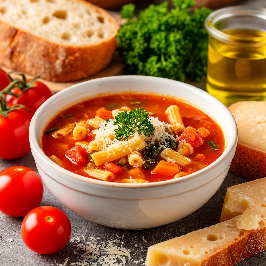 Минестроне по‑итальянски: сытный овощной суп с фасолью и макаронами 🍲