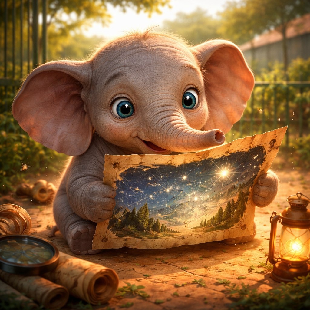 Маленький слоненок Топа мечтает о приключениях за пределами зоопарка