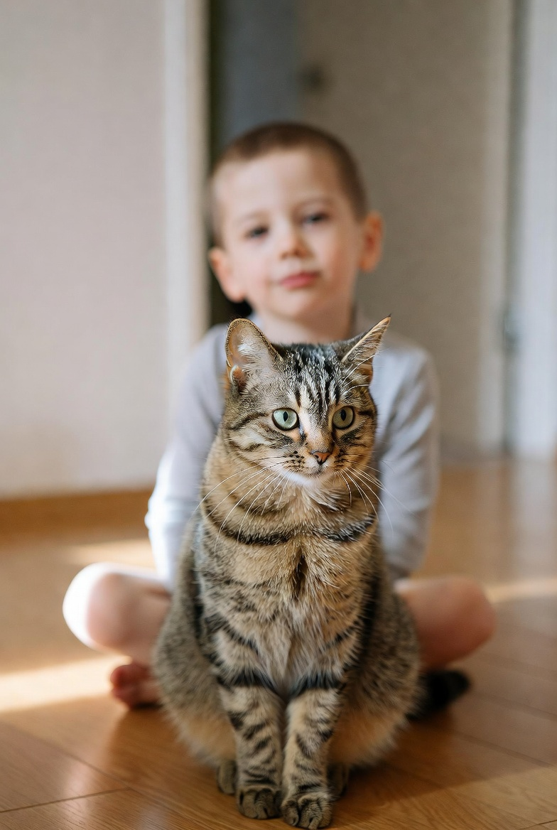 Кошка ревнует к ребёнку