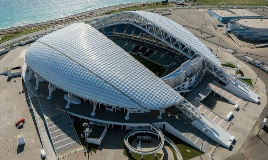    Стадион «Фишт» так выглядит с высоты. Фото: Соцсети ФК «Сочи»