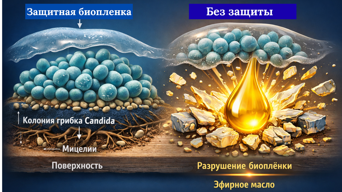 Биоплёнка — это защитная оболочка, которую создают микроорганизмы. Она помогает им выживать и защищает от воздействия лекарств.