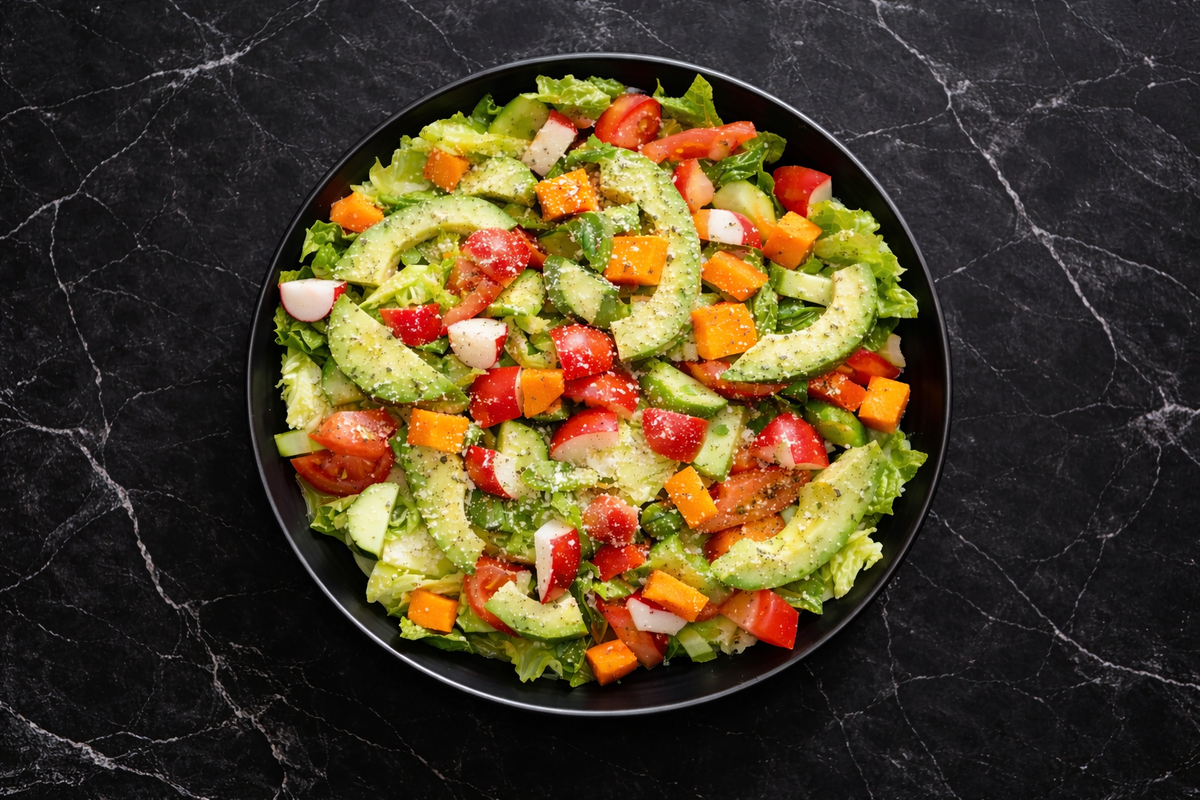 Овощной салат с пармезаном