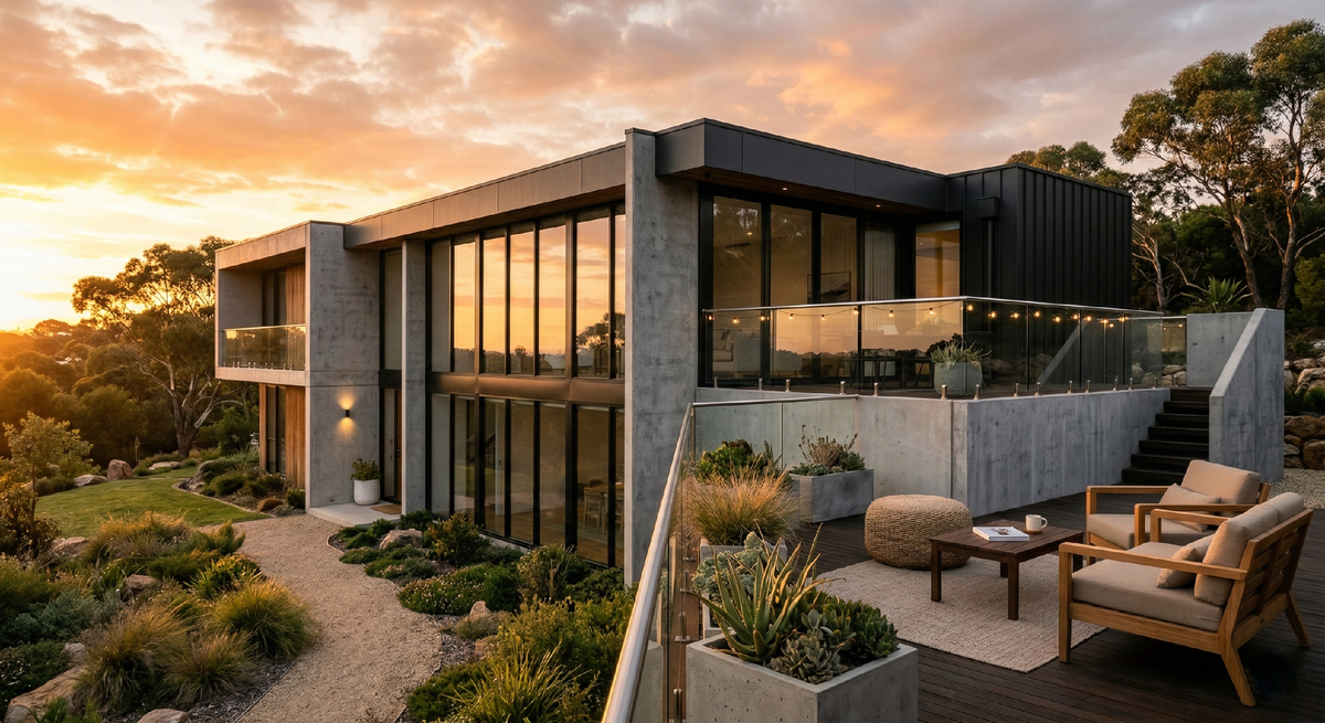 Современный коттедж в Самарской области с плоской крышей 