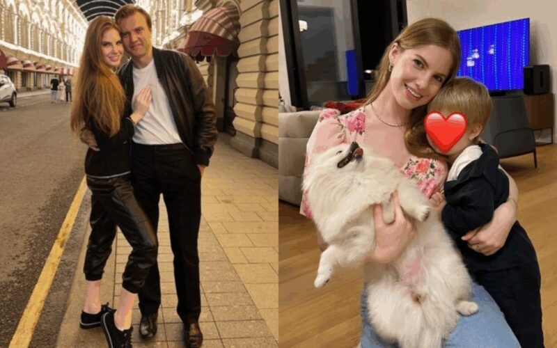    Габриела с Григорием и их общим сыном до разрыва отношений.