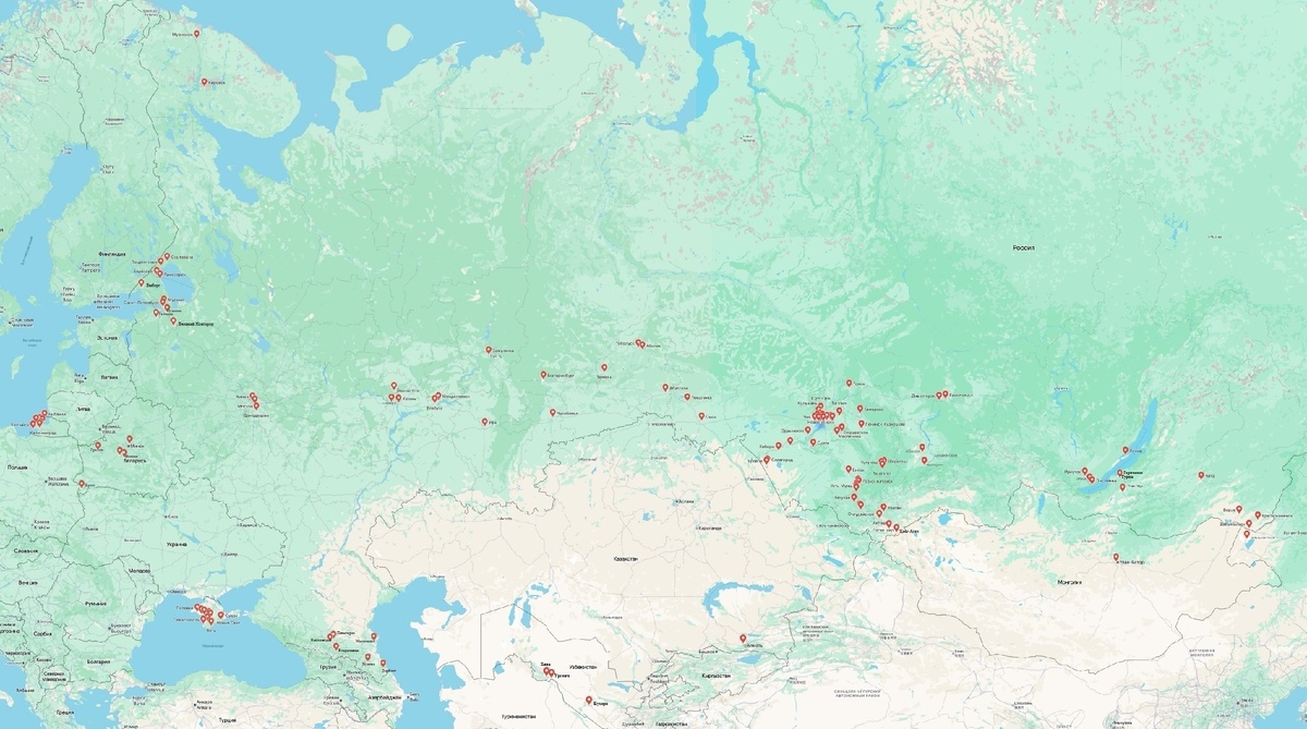 Мои путешествия на гугл карте.