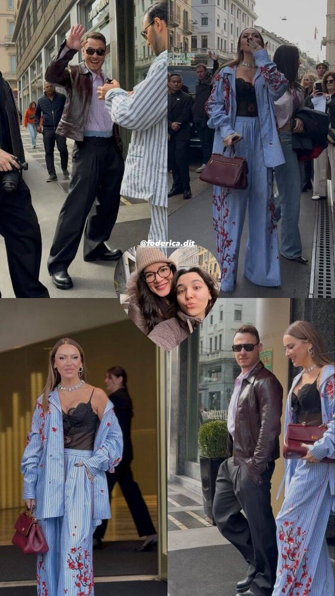 Керем Бюрсин. Хадисе. Совместный выход на вечернем мероприятии Dolce and Gabbana 2026. Фото от поклонницы.