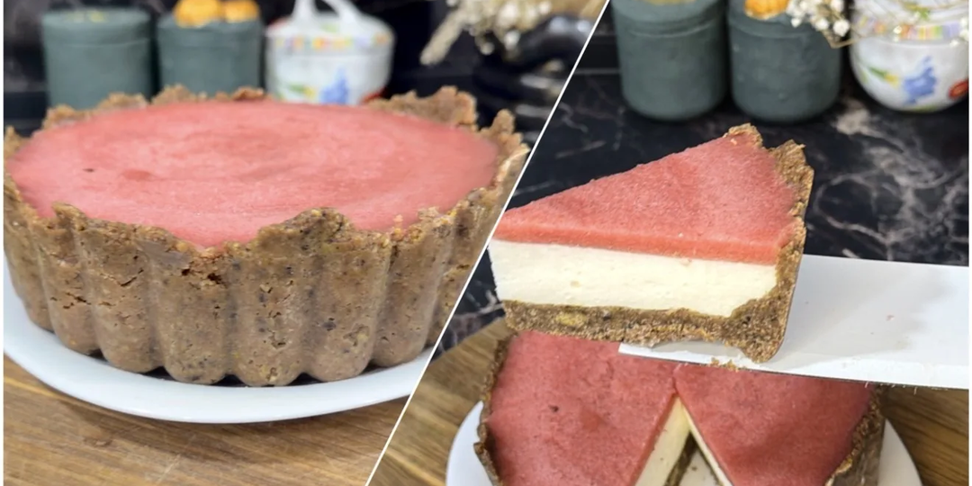 Чизкейк с клубникой и без выпечки