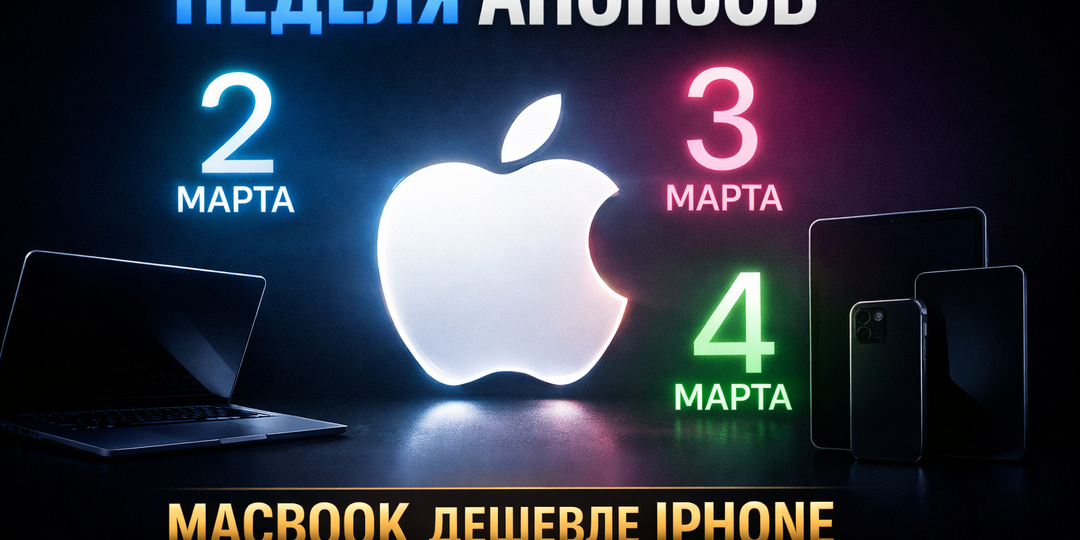 Apple начинает "неделю анонсов": сегодня покажут MacBook дешевле iPhone, завтра — iPhone 17e
