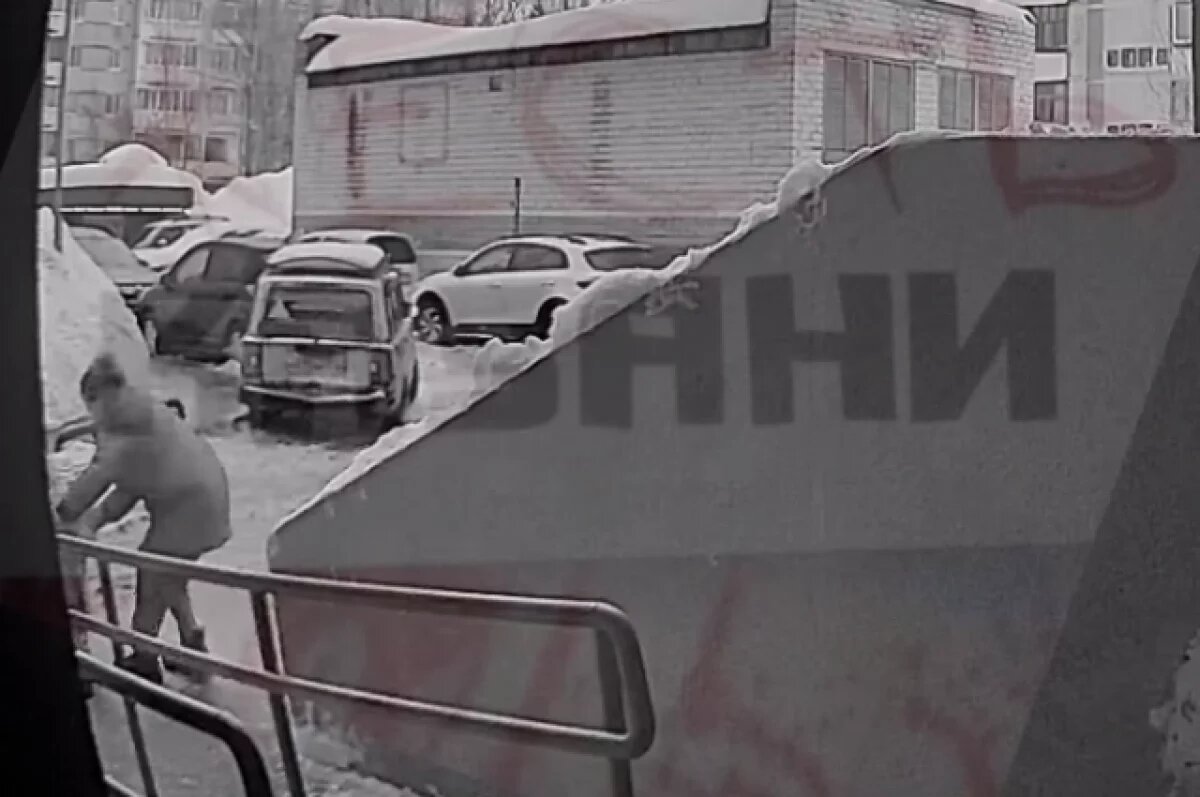    В сети расходится видео, как россиянка героически спасает ребенка от снега