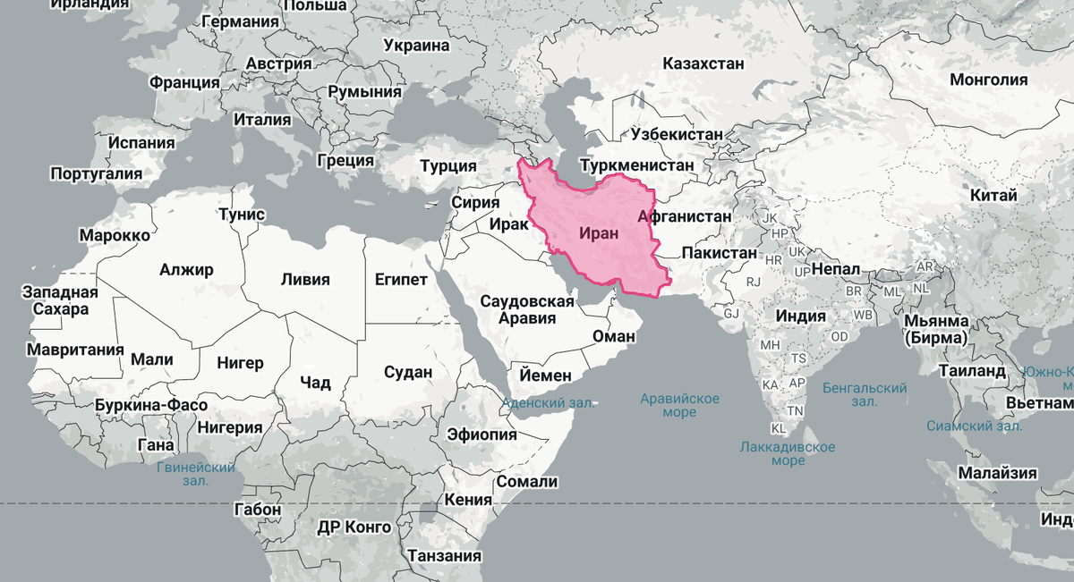 Иран на карте мира