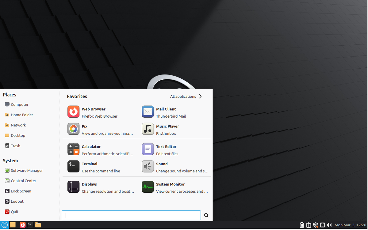 Рабочий стол Cinnamon 6.6 с обновленным меню и системными иконками XApp Symbolic Icons (XSI).