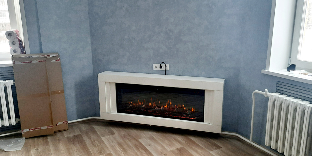 Имитация огня с треском дров, на стене - очаг RealFlame