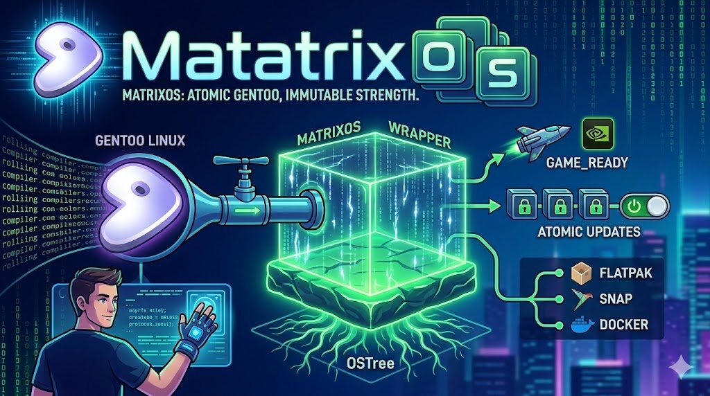 Создатель Sabayon возвращается: Встречайте MatrixOS — новый взгляд на неизменяемые системы