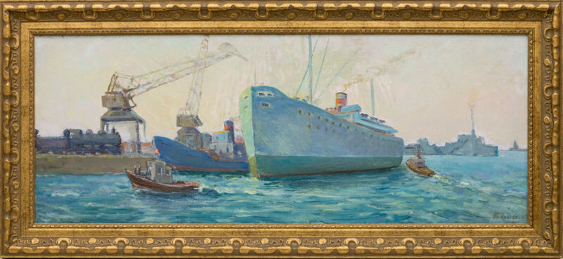  «Утро в порту», 1959 г., холст, масло, 34 х 89 см. Источник: https://artistic-auction.ru