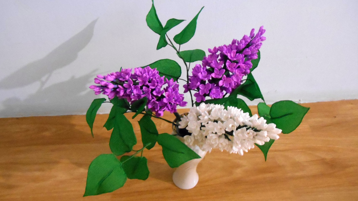 Сирень из гофрированной бумаги